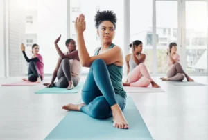 yoga class before meditation