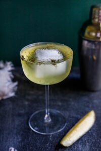 Think of Gin and Brine as a Pickle Juice Martini but full of probiotics- it