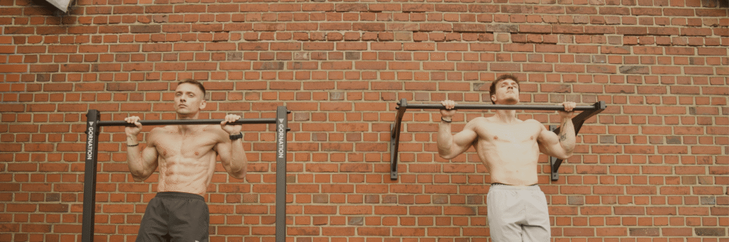 How to Choose the Right Pull-Up Bar Height GORNATION athletes performing pull ups with the GORNATION Pull Up Station and Wall Mounted Pull Up Bar