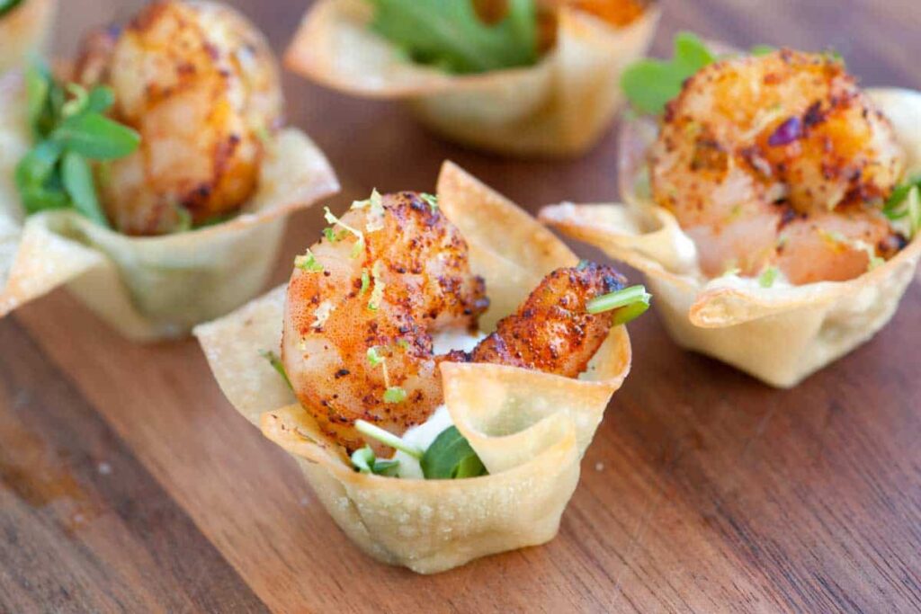 Chili Lime Shrimp Wonton Cups Recipe Chili Lime Shrimp Wonton Cups