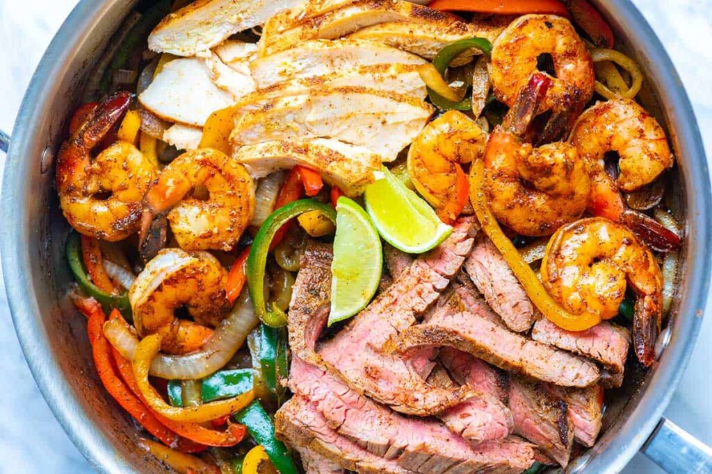 The Best Homemade Fajitas Recipe Fajitas with Chicken, Steak, Shrimp and Veggies